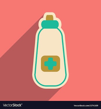 Icon of bottle of medicine in flat style vector image