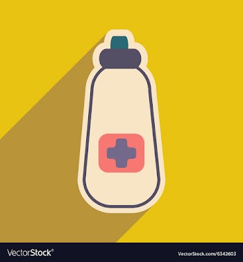 Icon of bottle of medicine in flat style vector image