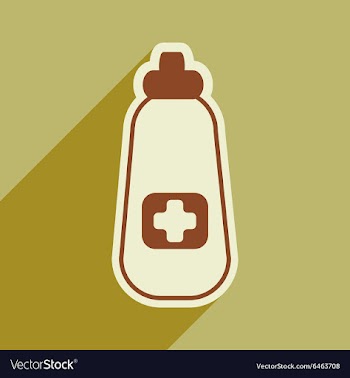 Icon of bottle of medicine in flat style vector image
