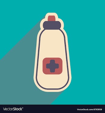 Icon of bottle of medicine in flat style vector image