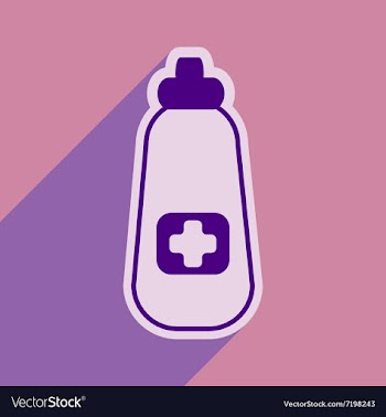 Icon of bottle of medicine in flat style vector image