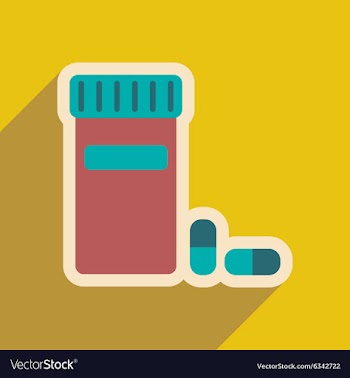 Icon of bottle of pills in flat style vector image