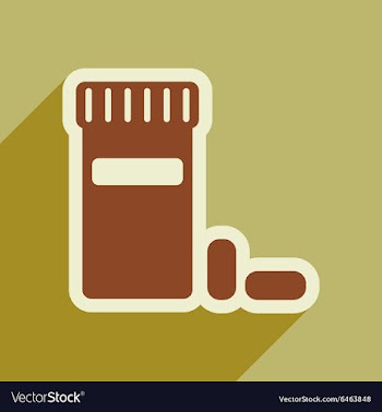 Icon of bottle of pills in flat style vector image
