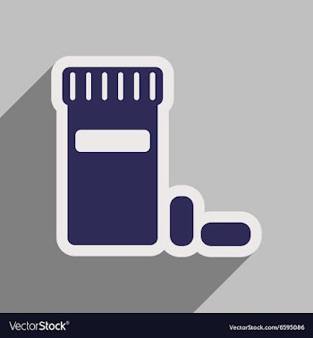Icon of bottle of pills in flat style vector image