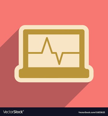 Icon of ECG machine in flat style vector image