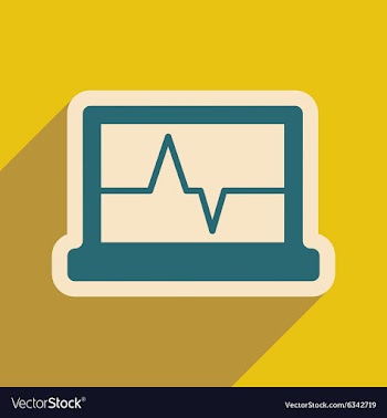 Icon of ECG machine in flat style vector image
