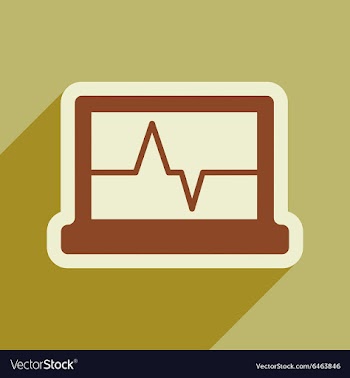 Icon of ECG machine in flat style vector image