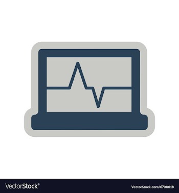 Icon of ECG machine in flat style vector image