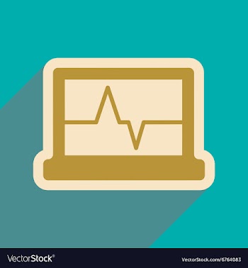 Icon of ECG machine in flat style vector image