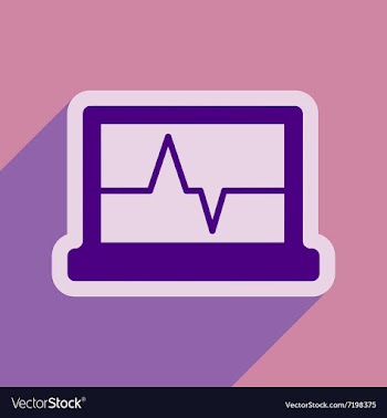 Icon of ECG machine in flat style vector image