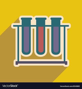 Icon of flasks for analysis in flat style vector image