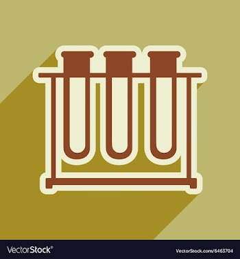Icon of flasks for analysis in flat style vector image