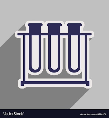 Icon of flasks for analysis in flat style vector image