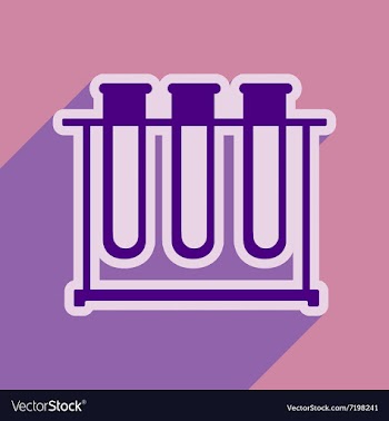 Icon of flasks for analysis in flat style vector image