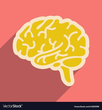 Icon of human brain in flat style vector image