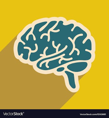 Icon of human brain in flat style vector image