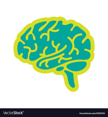 Icon of human brain in flat style vector image