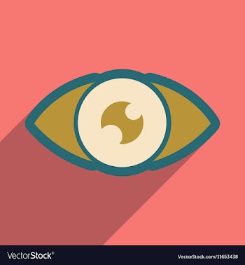 Icon of human eye in flat style vector image