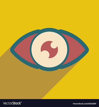 Icon of human eye in flat style vector image
