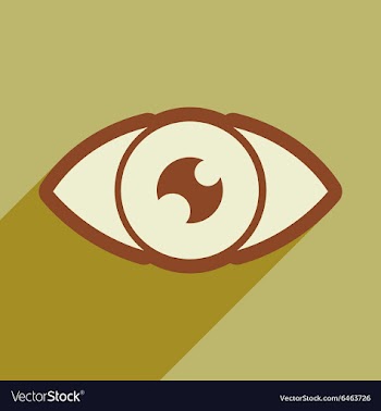 Icon of human eye in flat style vector image