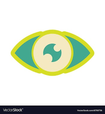 Icon of human eye in flat style vector image