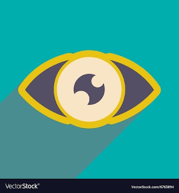 Icon of human eye in flat style vector image