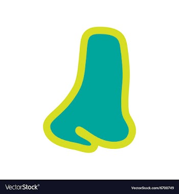 Icon of human nose in flat style vector image