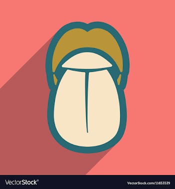 Icon of human tongue in flat style vector image