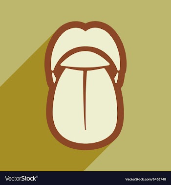 Icon of human tongue in flat style vector image