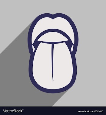Icon of human tongue in flat style vector image