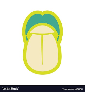 Icon of human tongue in flat style vector image