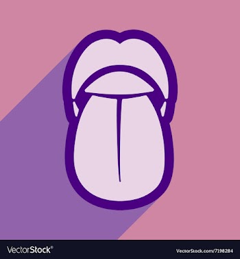 Icon of human tongue in flat style vector image