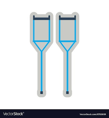 Icon of medical crutches in flat style vector image