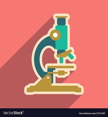Icon of medical microscope in flat style vector image