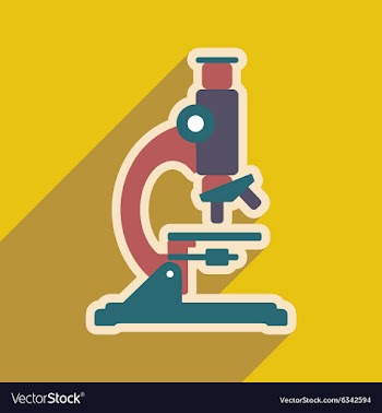 Icon of medical microscope in flat style vector image