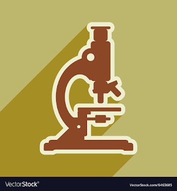Icon of medical microscope in flat style vector image