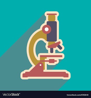 Icon of medical microscope in flat style vector image