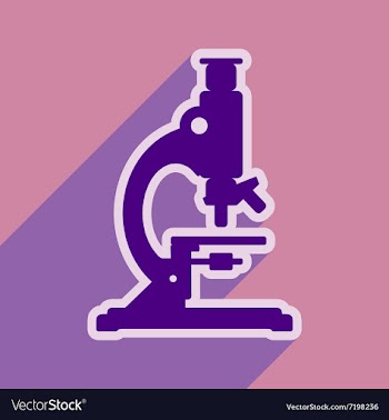 Icon of medical microscope in flat style vector image