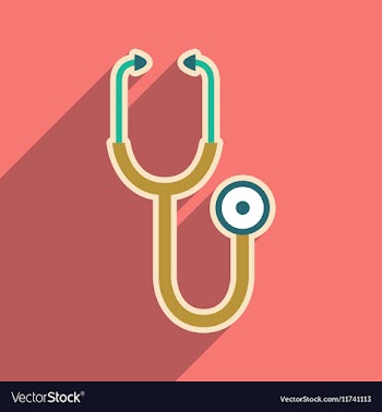 Icon of medical stethoscope in flat style vector image