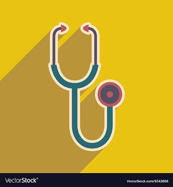 Icon of medical stethoscope in flat style vector image