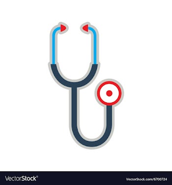 Icon of medical stethoscope in flat style vector image