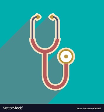 Icon of medical stethoscope in flat style vector image