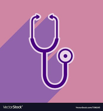 Icon of medical stethoscope in flat style vector image