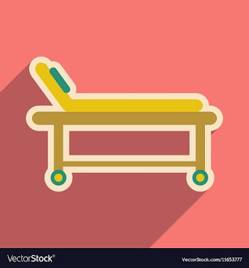 Icon of medical stretcher in flat style vector image
