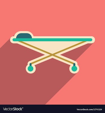 Icon of medical stretcher in flat style vector image