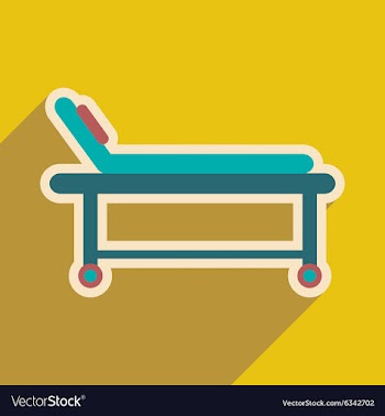 Icon of medical stretcher in flat style vector image