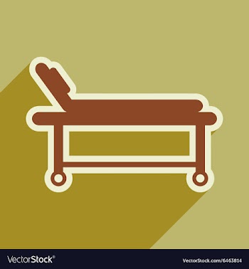 Icon of medical stretcher in flat style vector image