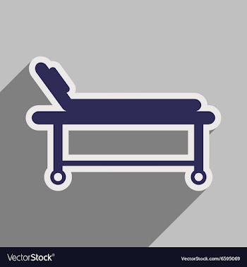 Icon of medical stretcher in flat style vector image