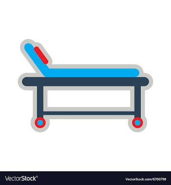 Icon of medical stretcher in flat style vector image