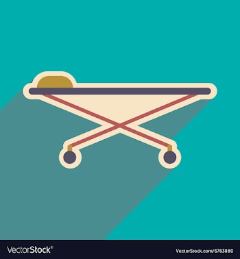 Icon of medical stretcher in flat style vector image